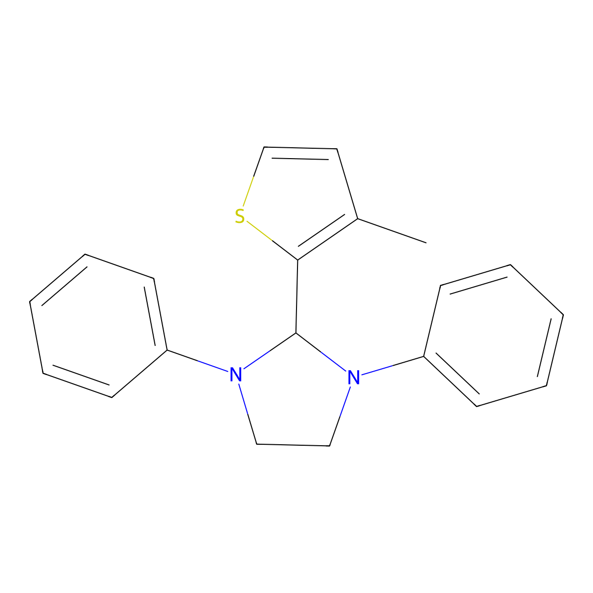 2-(3-Methylthiophen-2-yl)-1,3-diphenylimidazolidine molecular structure, CAS 301318-46-7
