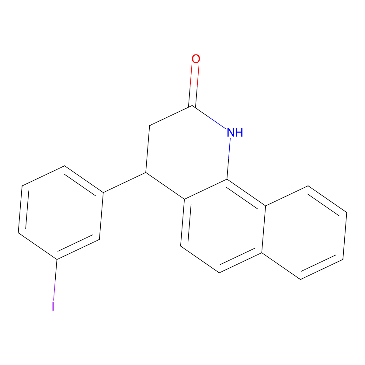 4-(3-Iodophenyl)-3,4-dihydrobenzo[h]quinolin-2(1H)-one molecular structure, CAS 301319-28-8