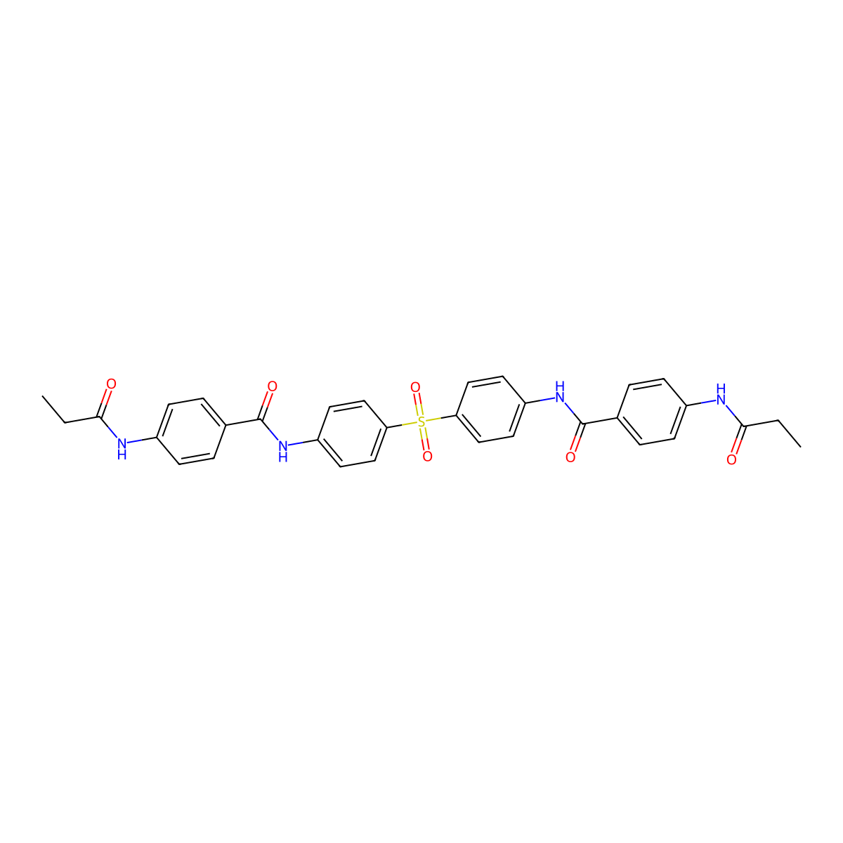 4-(propanoylamino)-N-[4-[4-[[4-(propanoylamino)benzoyl]amino]phenyl]sulfonylphenyl]benzamide molecular structure, CAS 301319-63-1