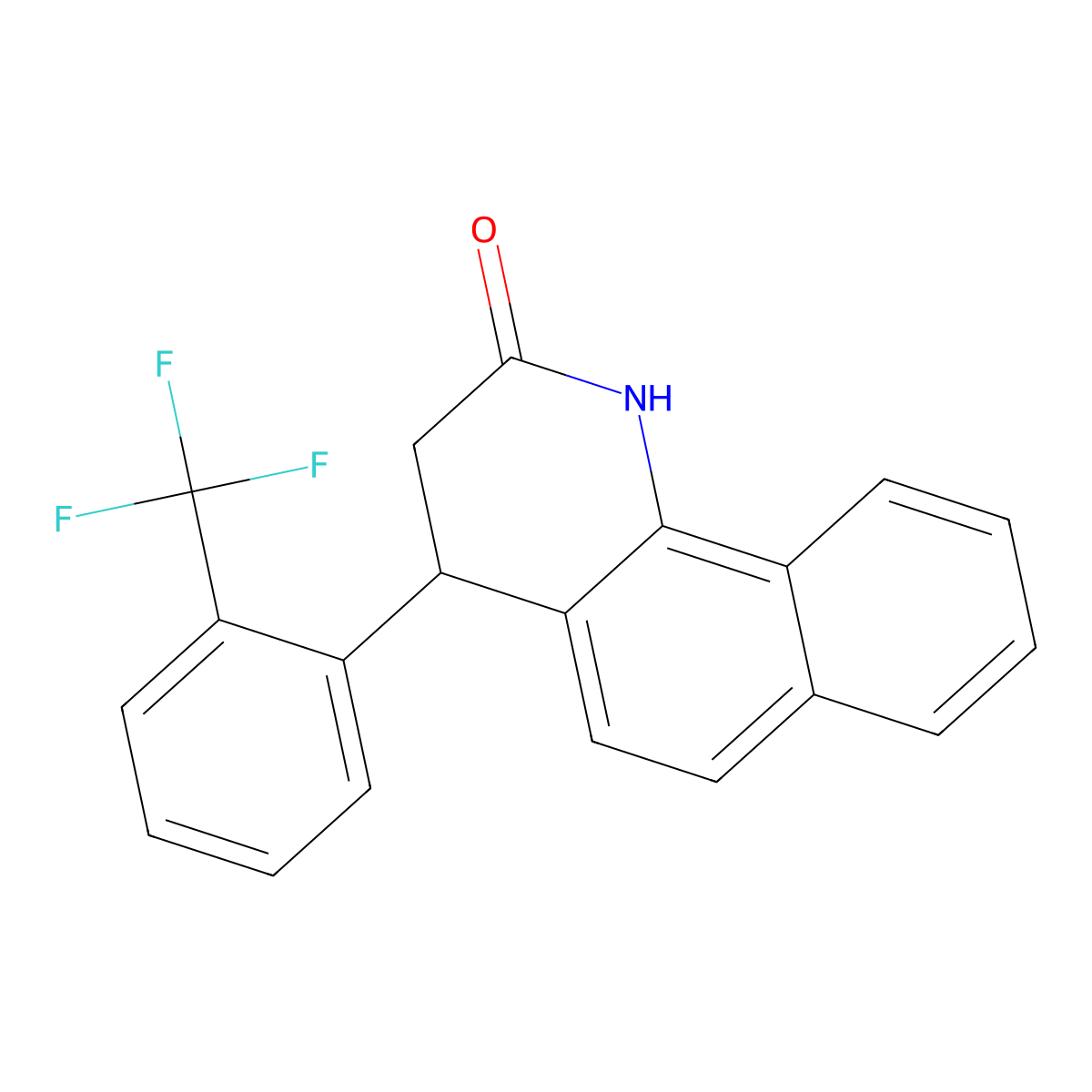 4-(2-Trifluoromethyl-phenyl)-3,4-dihydro-1H-benzo[h]quinolin-2-one molecular structure, CAS 301319-77-7