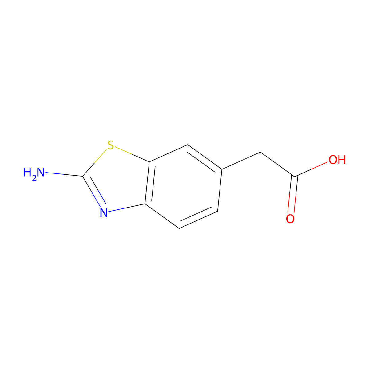 (2-Aminobenzothiazol-6-yl)acetic acid molecular structure, CAS 30132-15-1