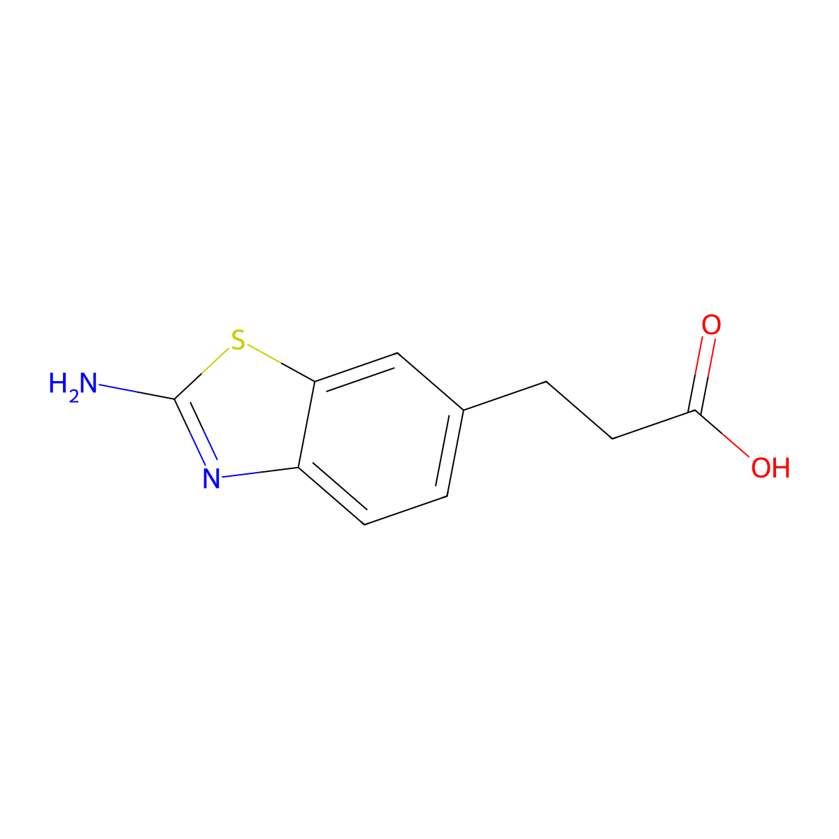 3-(2-Amino-1,3-benzothiazol-6-yl)propanoic acid molecular structure, CAS 30132-20-8
