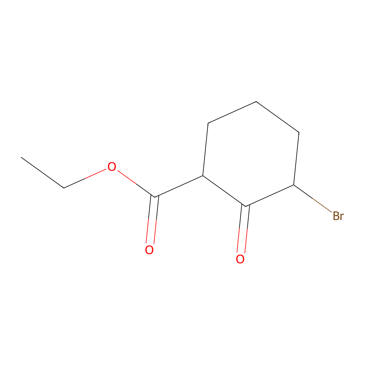 Ethyl 3-bromo-2-oxocyclohexanecarboxylate molecular structure, CAS 30132-23-1