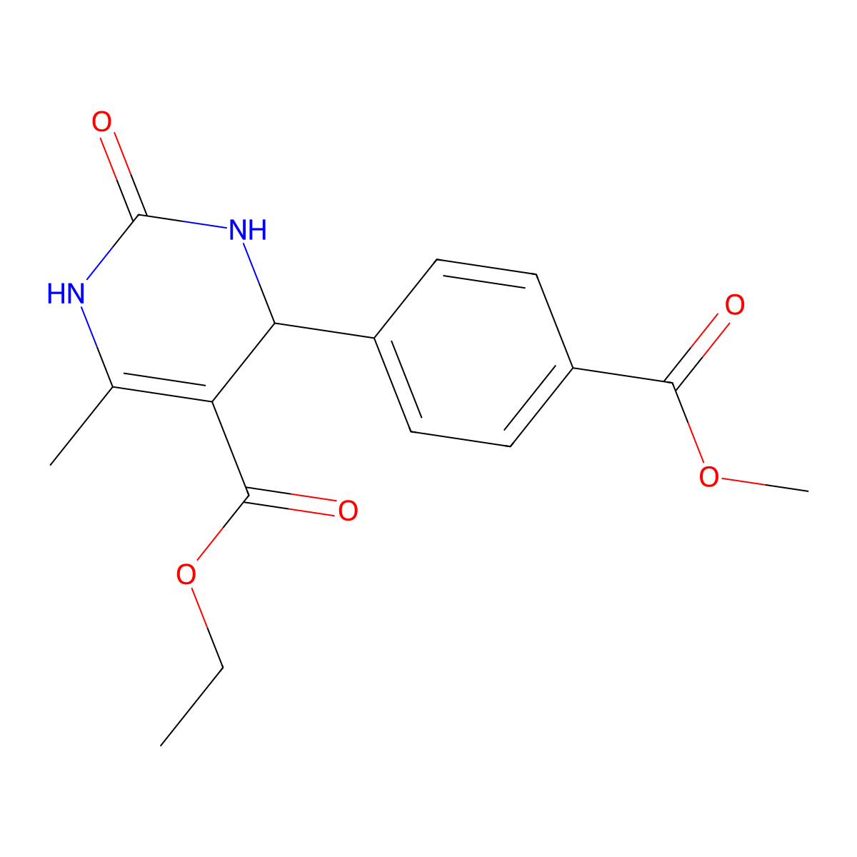 Ethyl 4-[4-(methoxycarbonyl)phenyl]-6-methyl-2-oxo-1,2,3,4-tetrahydropyrimidine-5-carboxylate molecular structure, CAS 301320-10-5