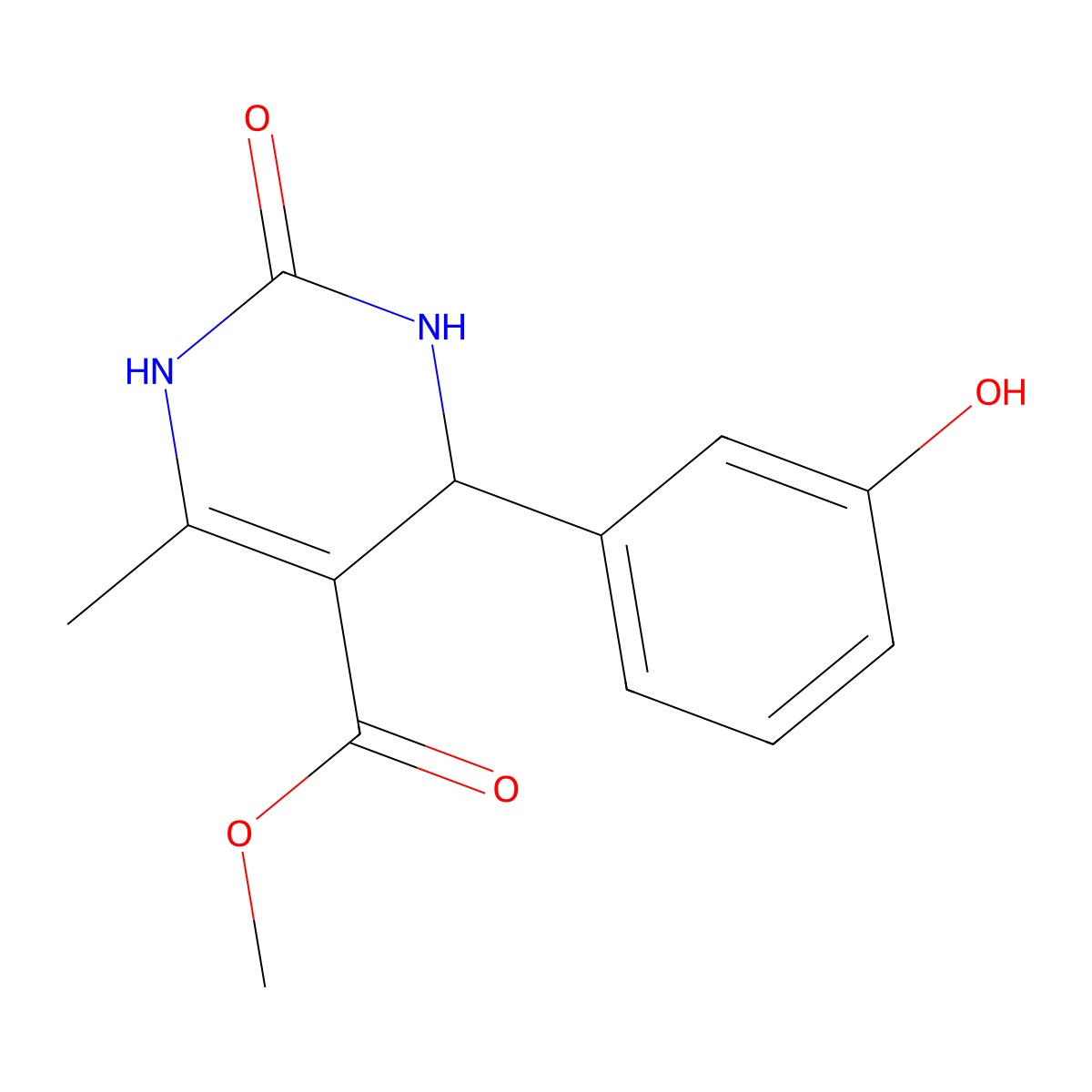 Methyl 4-(3-hydroxyphenyl)-6-methyl-2-oxo-1,2,3,4-tetrahydropyrimidine-5-carboxylate molecular structure, CAS 301320-12-7