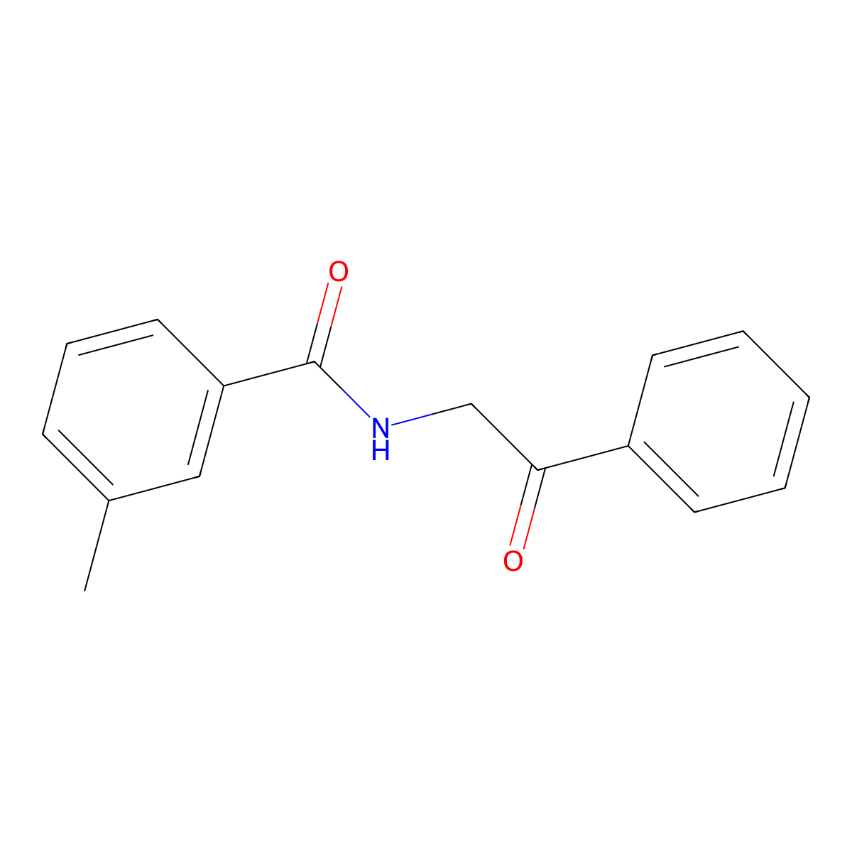 3-methyl-N-phenacylbenzamide molecular structure, CAS 301320-16-1