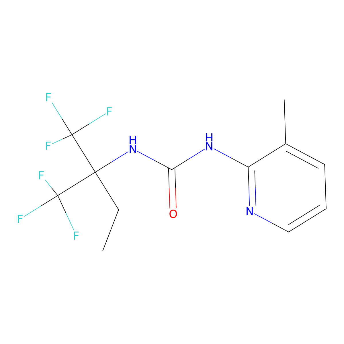 1-(3-Methylpyridin-2-yl)-3-[1,1,1-trifluoro-2-(trifluoromethyl)butan-2-yl]urea molecular structure, CAS 301320-26-3