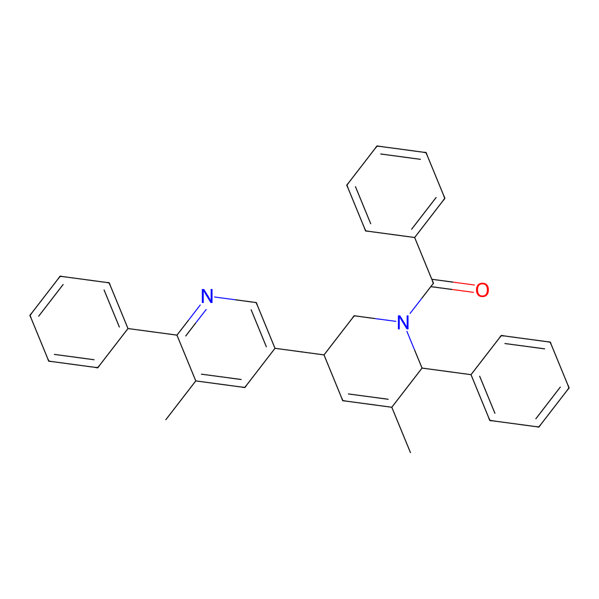 [5-methyl-3-(5-methyl-6-phenylpyridin-3-yl)-6-phenyl-3,6-dihydro-2H-pyridin-1-yl]-phenylmethanone molecular structure, CAS 301320-58-1