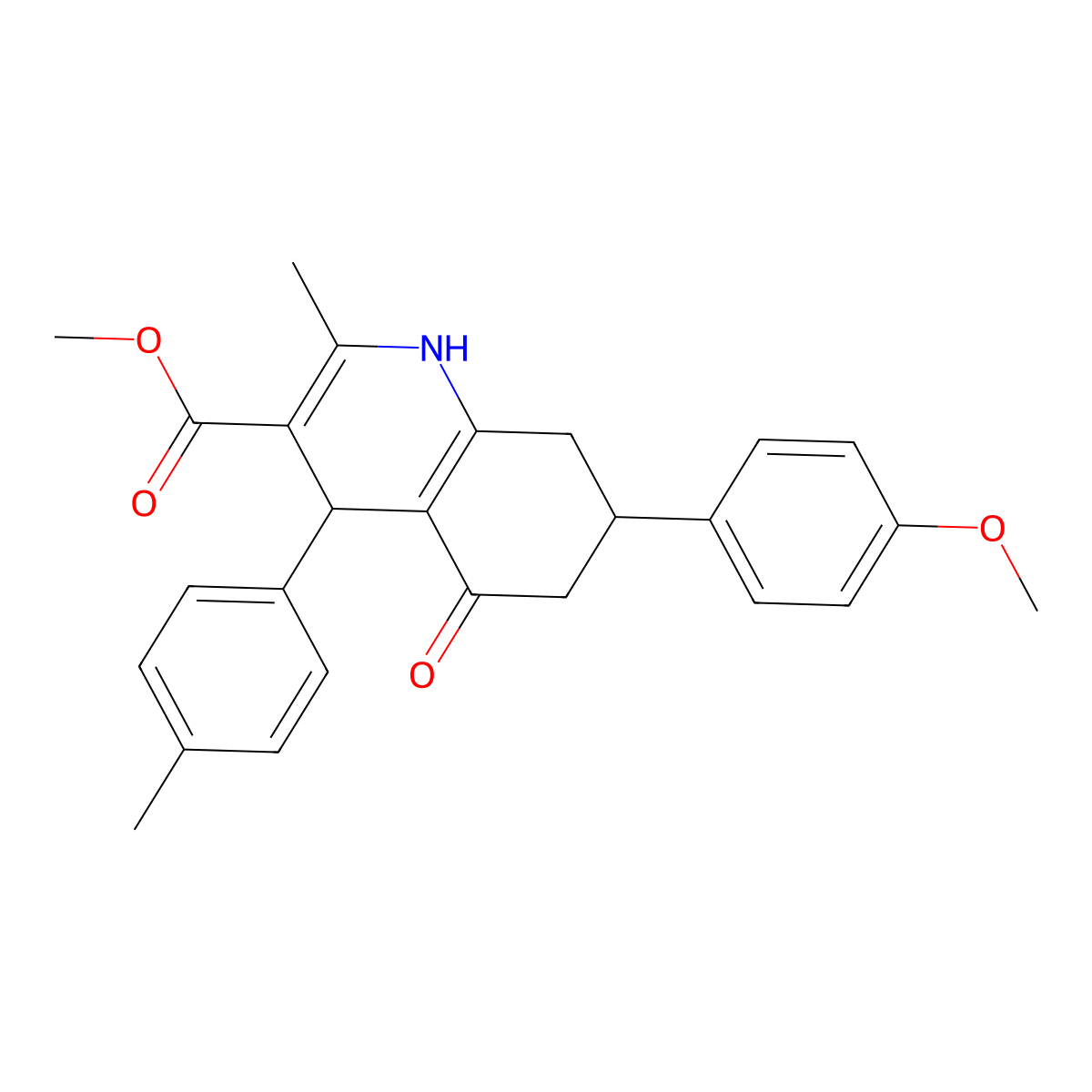 Methyl 7-(4-methoxyphenyl)-2-methyl-4-(4-methylphenyl)-5-oxo-1,4,5,6,7,8-hexahydro-3-quinolinecarboxylate molecular structure, CAS 301321-26-6