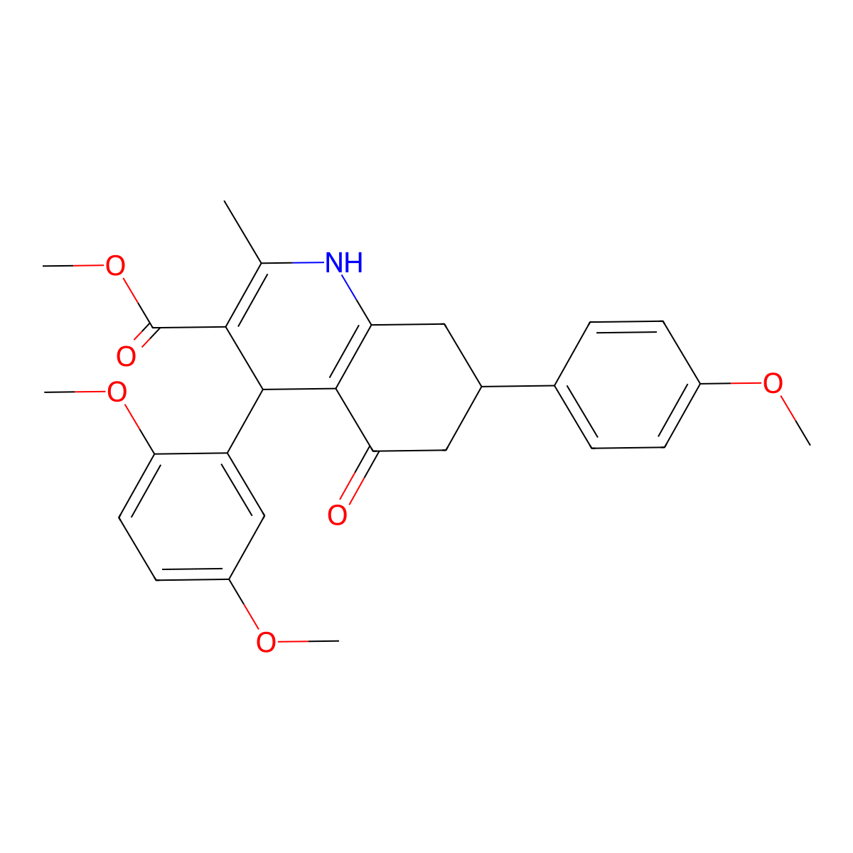 Methyl 4-(2,5-dimethoxyphenyl)-7-(4-methoxyphenyl)-2-methyl-5-oxo-1,4,5,6,7,8-hexahydroquinoline-3-carboxylate molecular structure, CAS 301321-32-4
