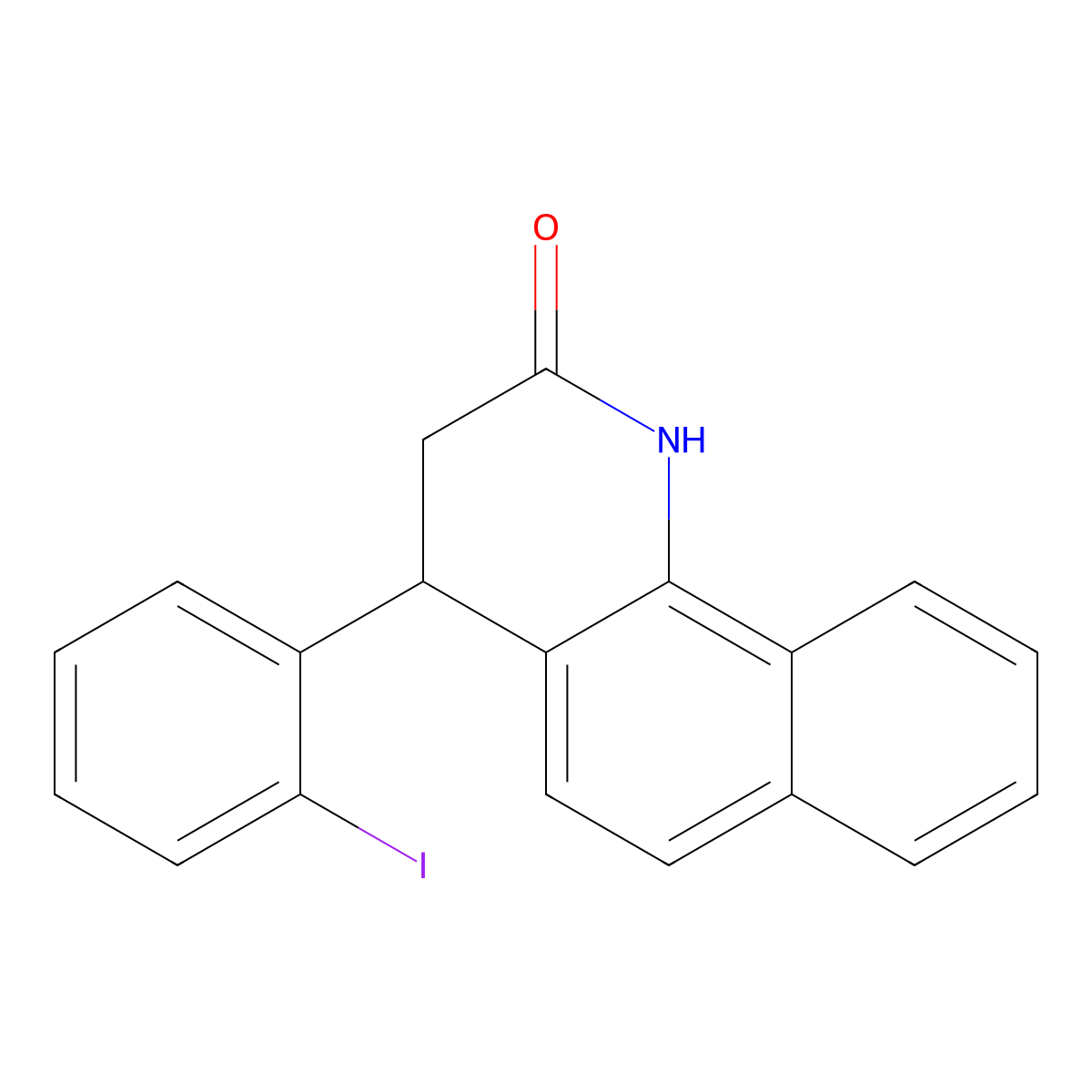 4-(2-Iodophenyl)-3,4-dihydrobenzo[h]quinolin-2(1H)-one molecular structure, CAS 301321-35-7