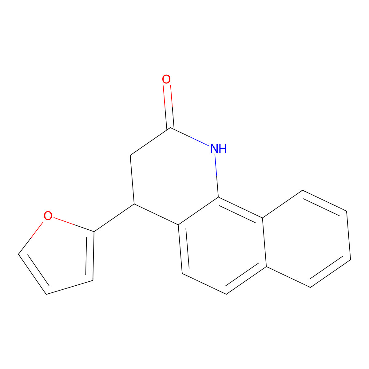 4-Furan-2-yl-3,4-dihydro-1H-benzo[h]quinolin-2-one molecular structure, CAS 301321-38-0