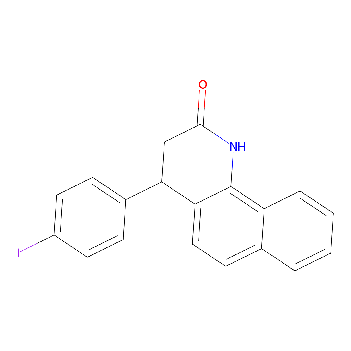 4-(4-Iodophenyl)-3,4-dihydrobenzo[h]quinolin-2(1H)-one molecular structure, CAS 301321-41-5