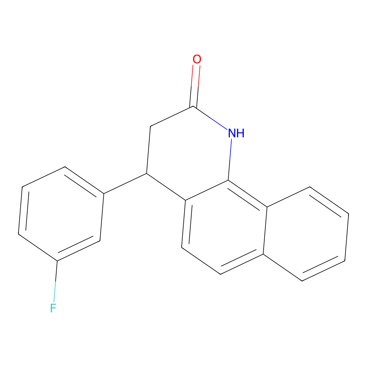 4-(3-fluorophenyl)-3,4-dihydrobenzo[h]quinolin-2(1H)-one molecular structure, CAS 301321-43-7