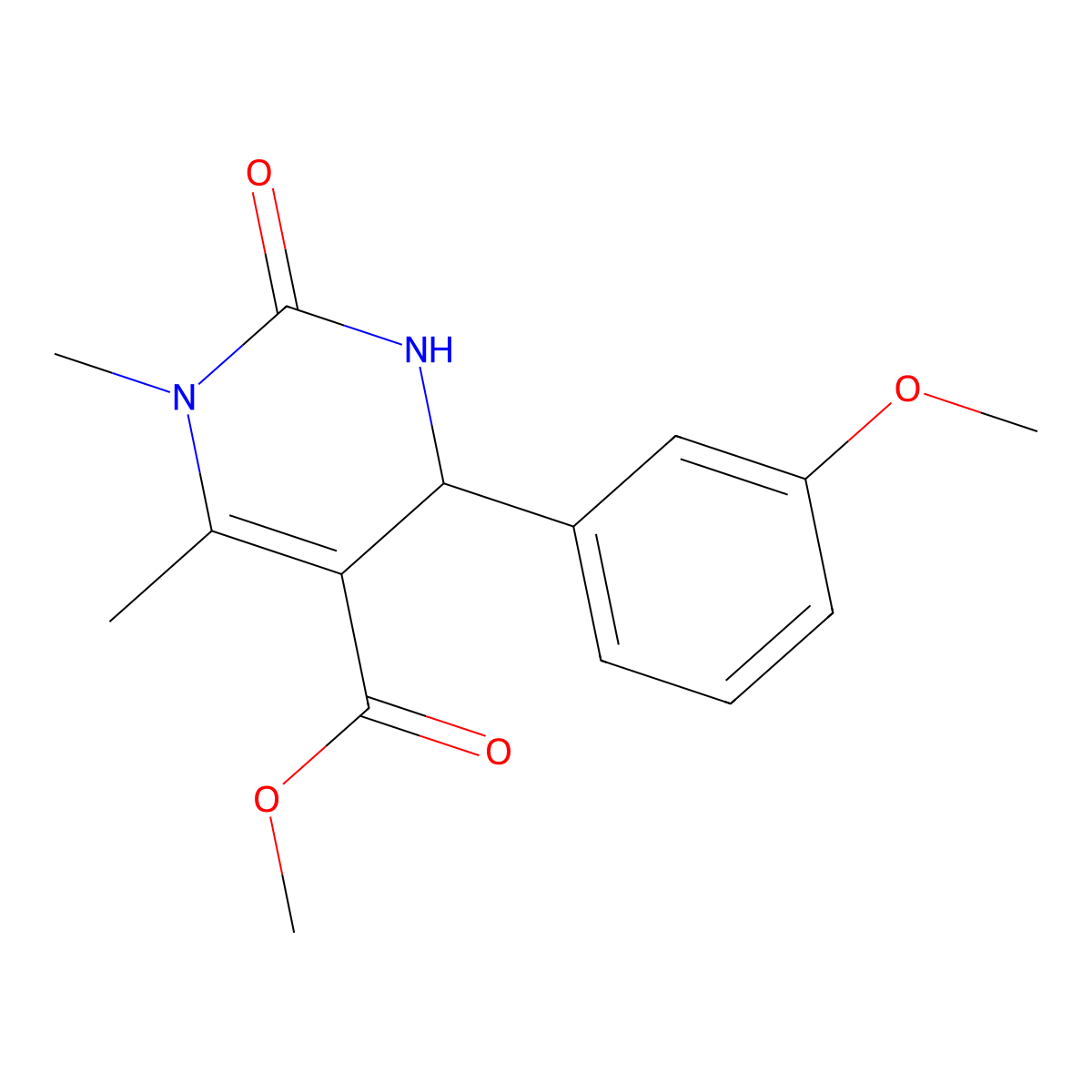 Methyl 4-(3-methoxyphenyl)-1,6-dimethyl-2-oxo-1,2,3,4-tetrahydro-5-pyrimidinecarboxylate molecular structure, CAS 301321-46-0