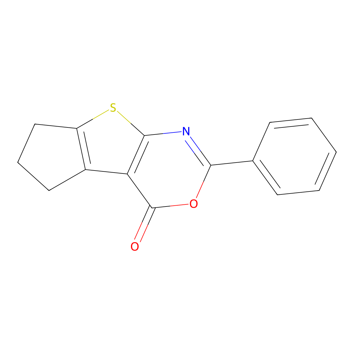 2-phenyl-6,7-dihydro-4H,5H-cyclopenta[4,5]thieno[2,3-d][1,3]oxazin-4-one molecular structure, CAS 301321-85-7