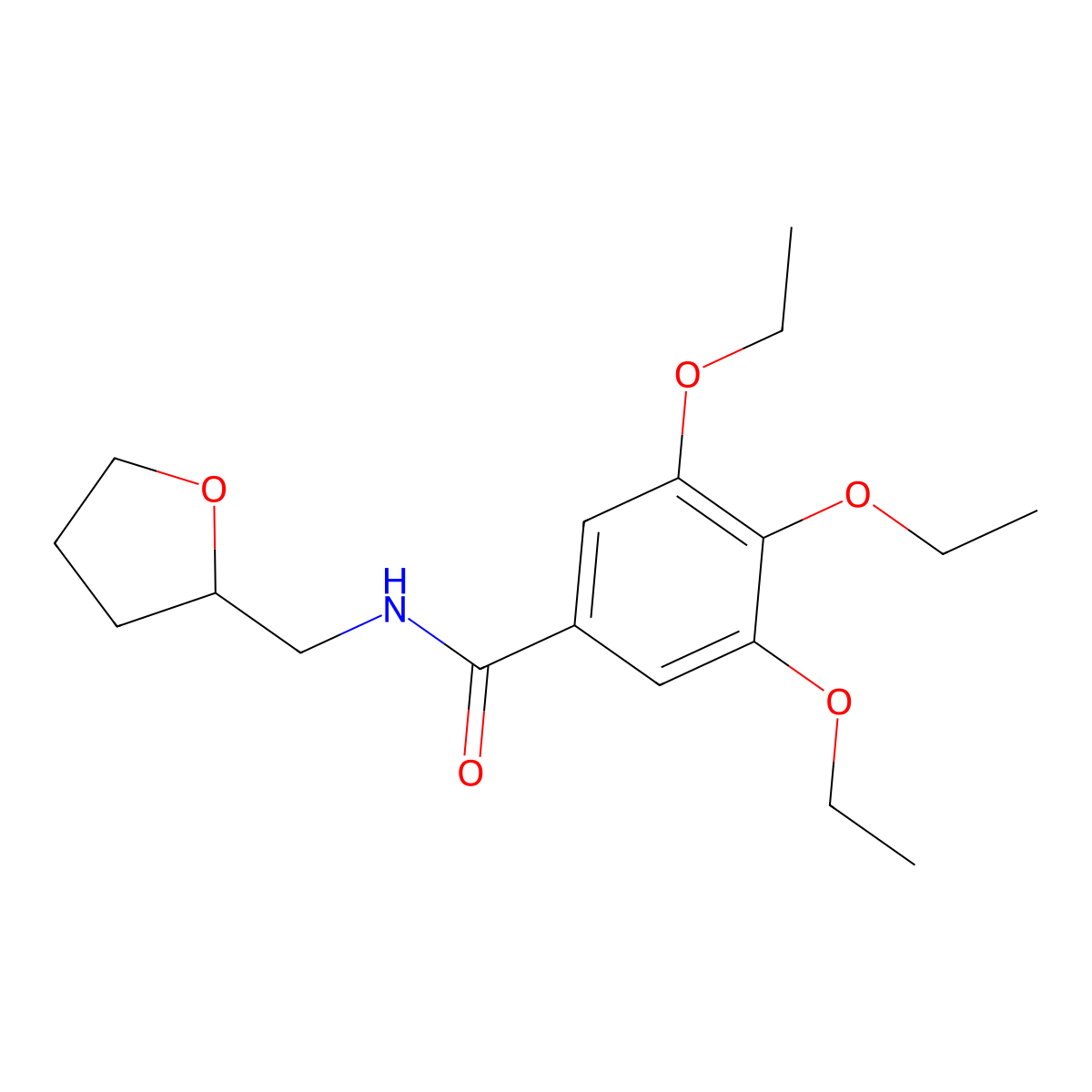 3,4,5-triethoxy-N-(oxolan-2-ylmethyl)benzamide molecular structure, CAS 301322-69-0
