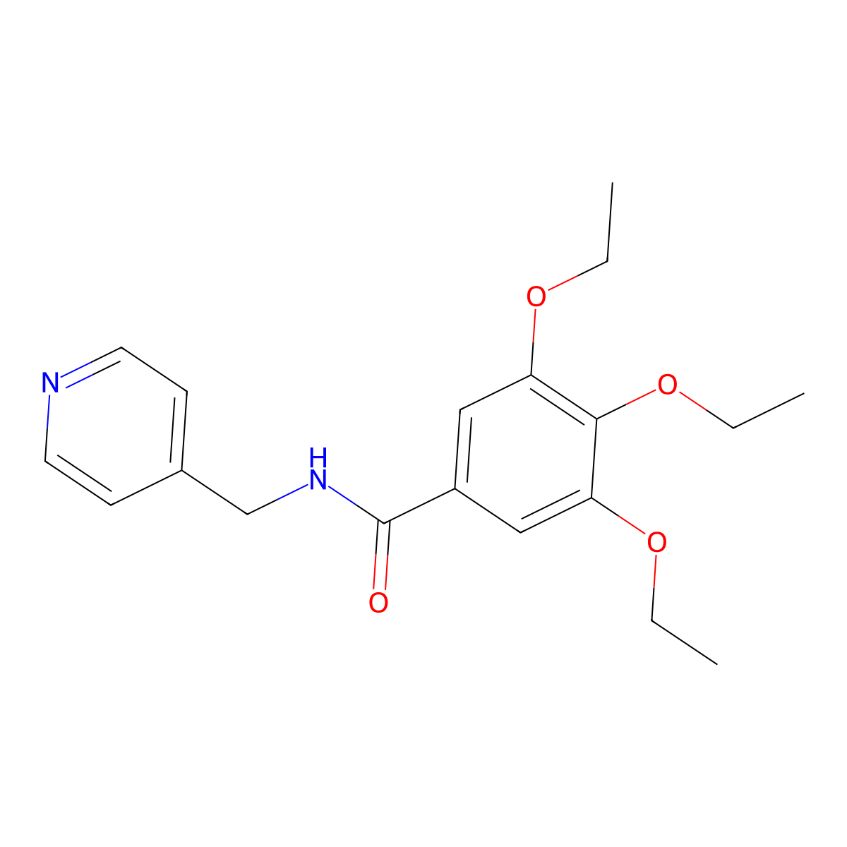 3,4,5-triethoxy-N-(4-pyridinylmethyl)benzamide molecular structure, CAS 301322-71-4