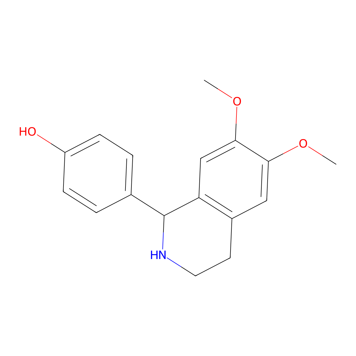 4-(6,7-Dimethoxy-1,2,3,4-tetrahydro-isoquinolin-1-yl)-phenol molecular structure, CAS 301325-93-9