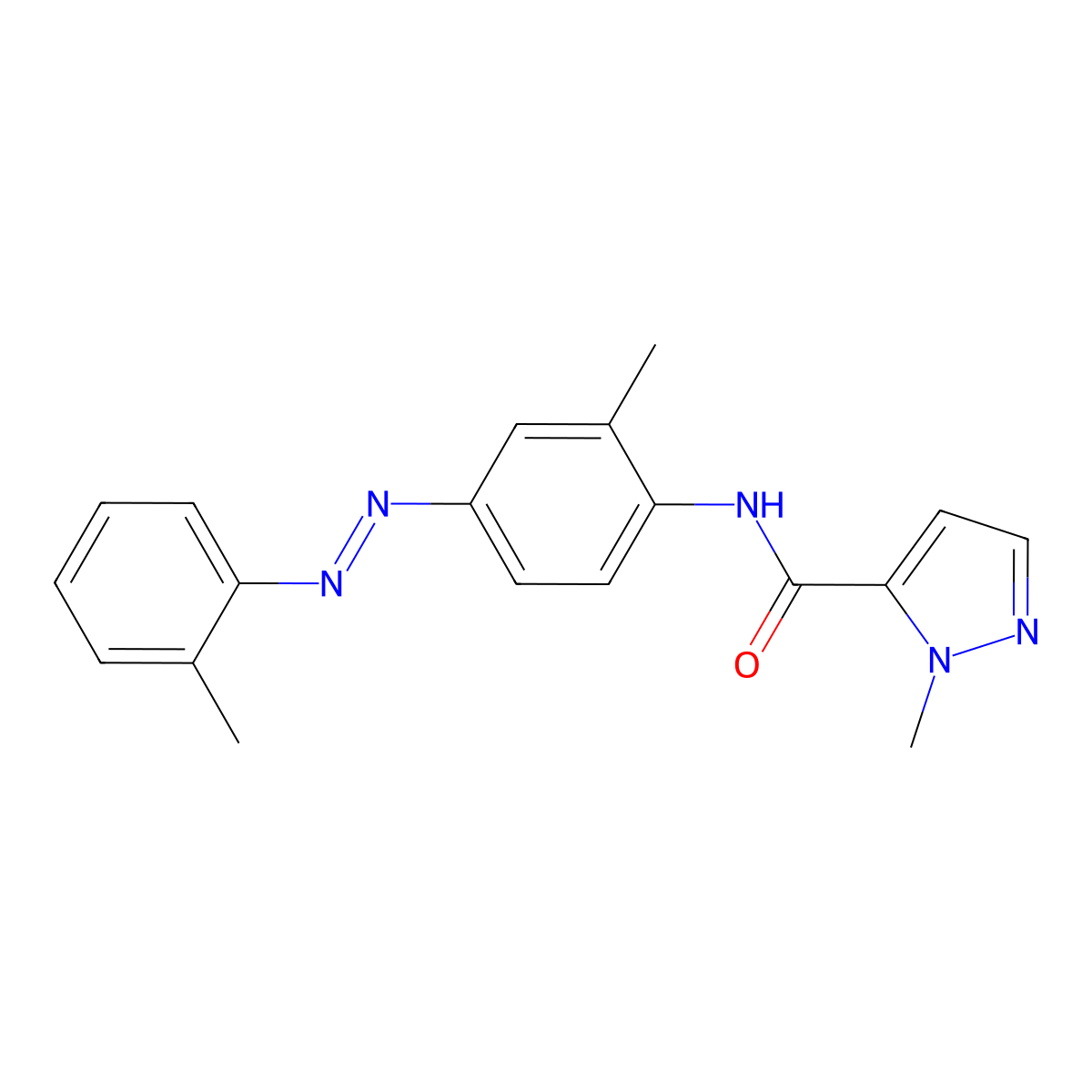 2-methyl-2H-pyrazole-3-carboxylic acid (2-methyl-4-o-tolylazophenyl)amide molecular structure, CAS 301326-22-7
