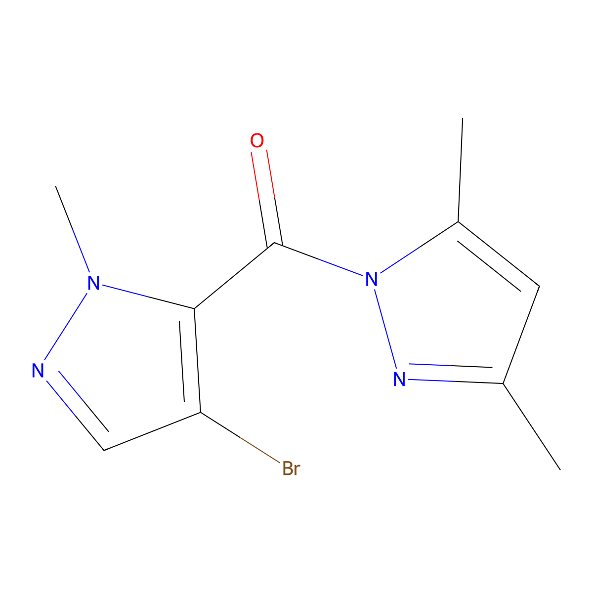 1-[(4-bromo-1-methyl-1H-pyrazol-5-yl)carbonyl]-3,5-dimethyl-1H-pyrazole molecular structure, CAS 301326-27-2