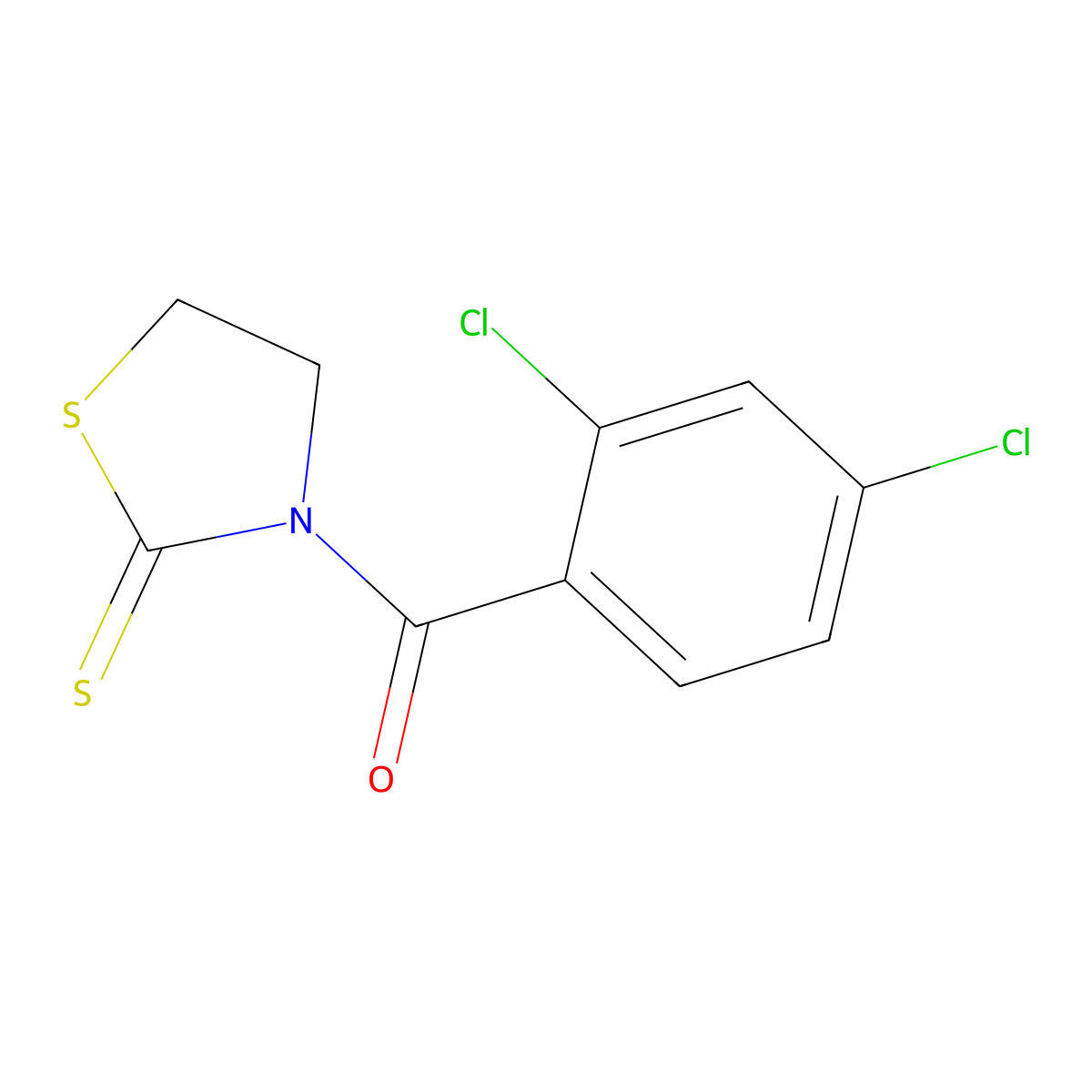3-(2,4-Dichlorobenzoyl)-1,3-thiazolidine-2-thione molecular structure, CAS 301326-37-4