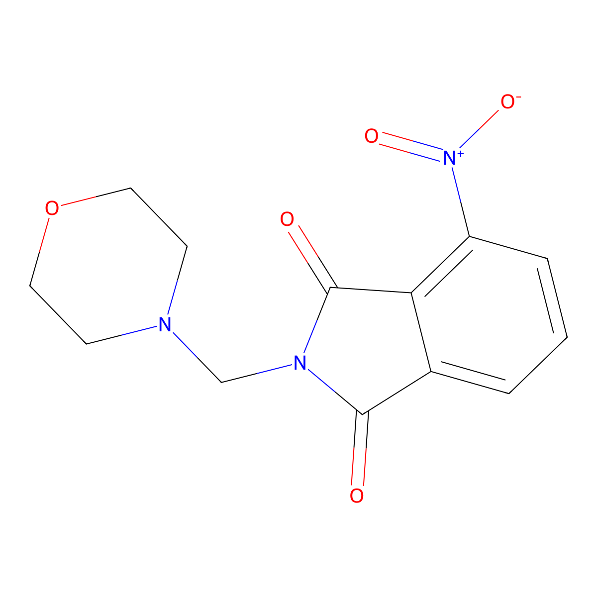 2-(Morpholinomethyl)-4-nitroisoindoline-1,3-dione molecular structure, CAS 301326-86-3