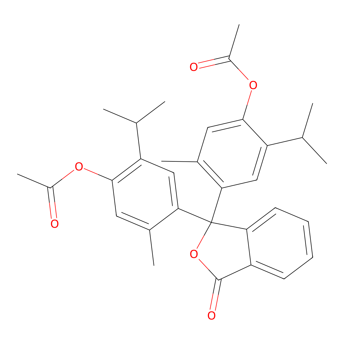 [4-[1-(4-Acetyloxy-2-methyl-5-propan-2-ylphenyl)-3-oxo-2-benzofuran-1-yl]-5-methyl-2-propan-2-ylphenyl] acetate molecular structure, CAS 301327-03-7