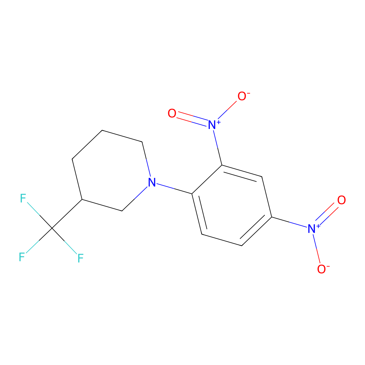 1-(2,4-Dinitrophenyl)-3-(trifluoromethyl)piperidine molecular structure, CAS 301331-57-7