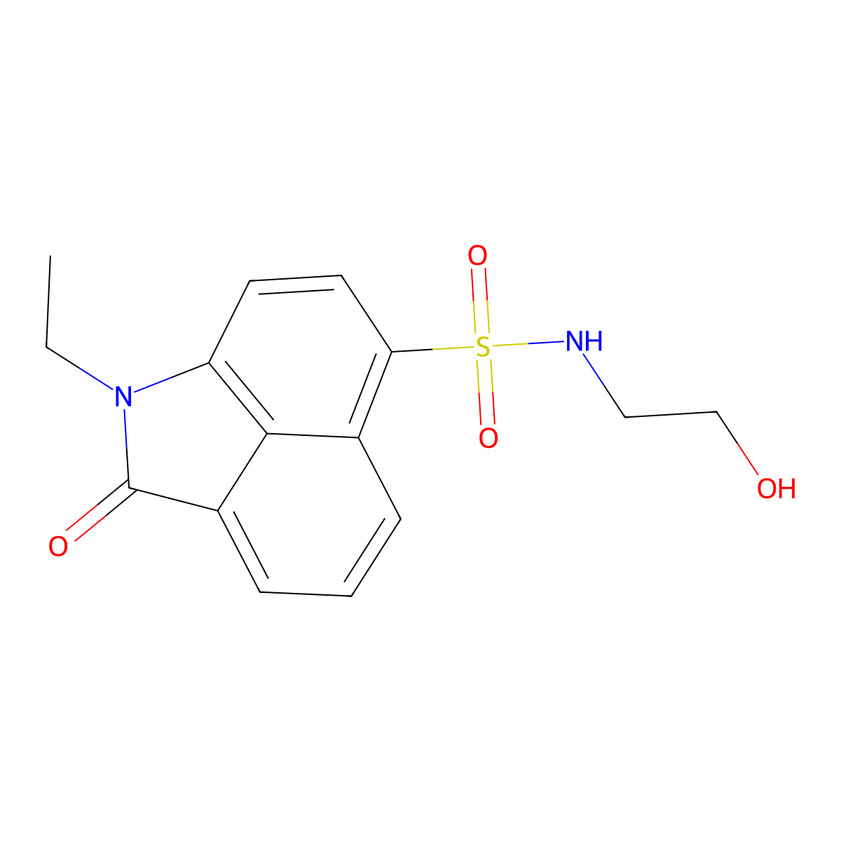 1-ethyl-N-(2-hydroxyethyl)-2-oxo-1,2-dihydrobenzo[cd]indole-6-sulfonamide molecular structure, CAS 301331-78-2