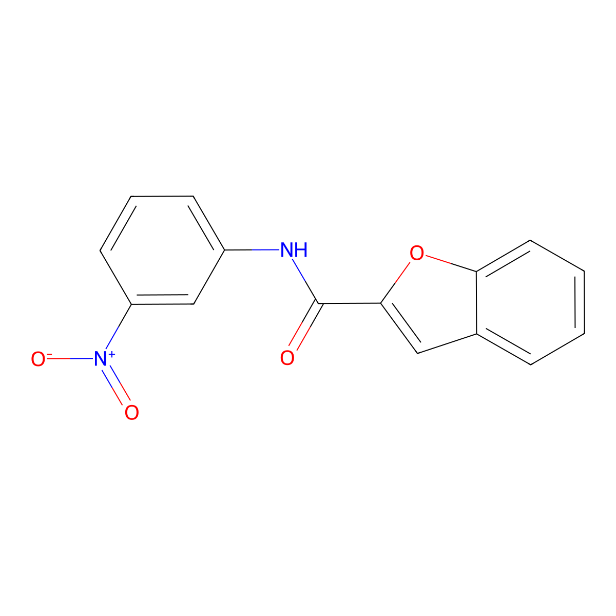 N-(3-nitrophenyl)-1-benzofuran-2-carboxamide molecular structure, CAS 301332-69-4