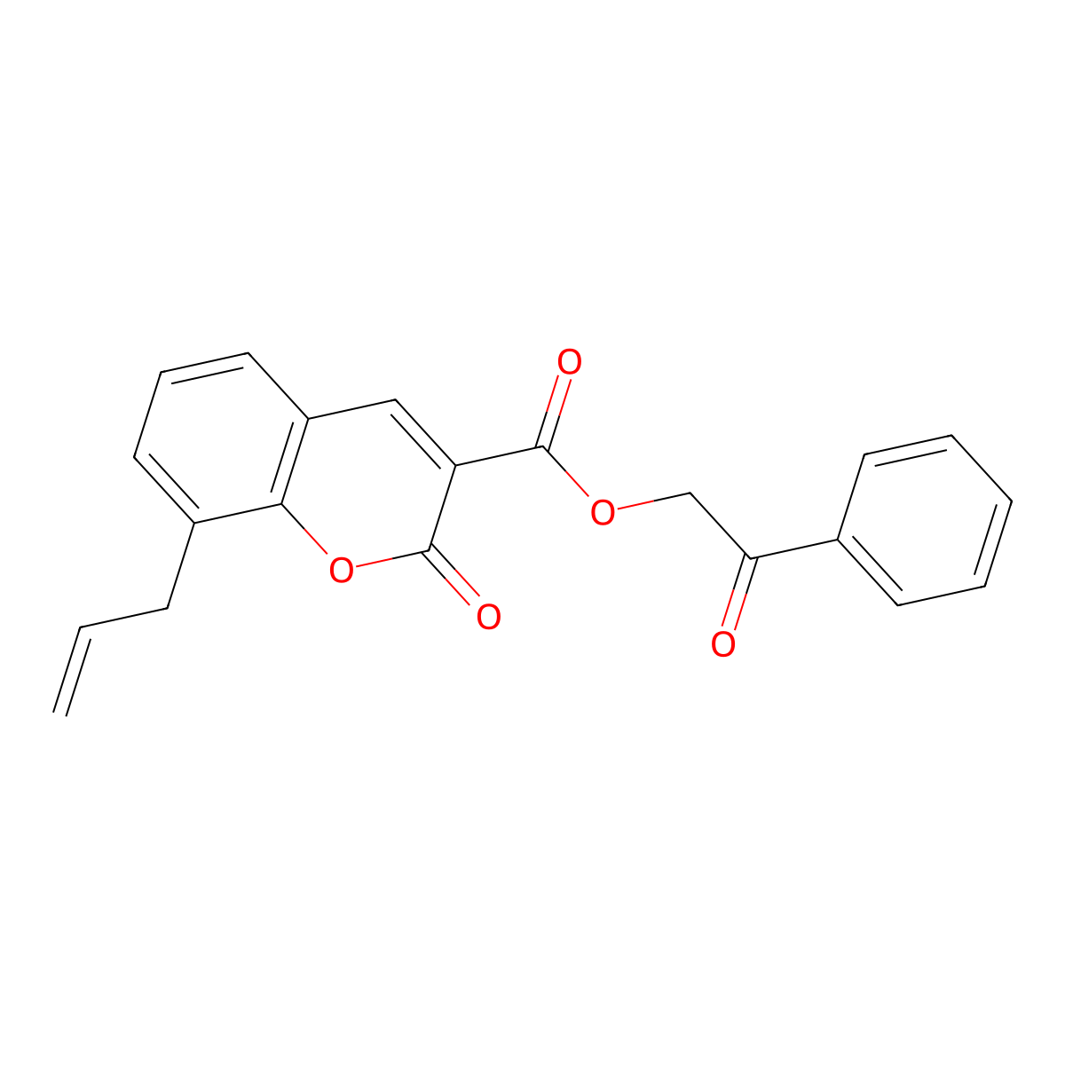 8-Allyl-2-oxo-2H-chromene-3-carboxylic acid 2-oxo-2-phenyl-ethyl ester molecular structure, CAS 301332-73-0