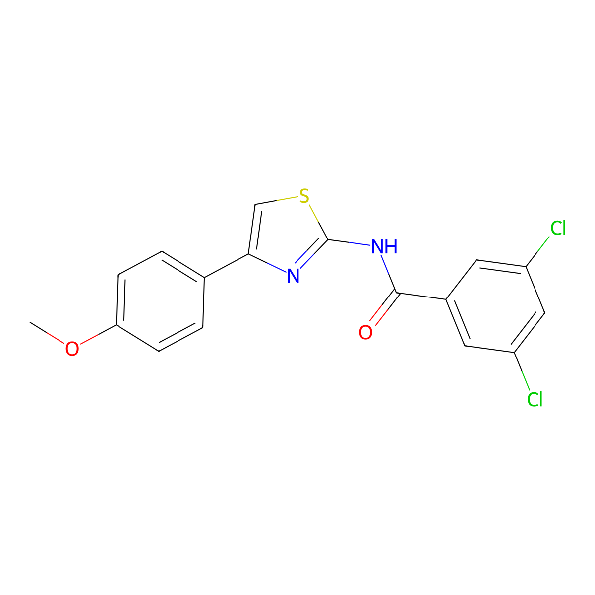 3,5-dichloro-N-[4-(4-methoxyphenyl)-1,3-thiazol-2-yl]benzamide molecular structure, CAS 301333-32-4