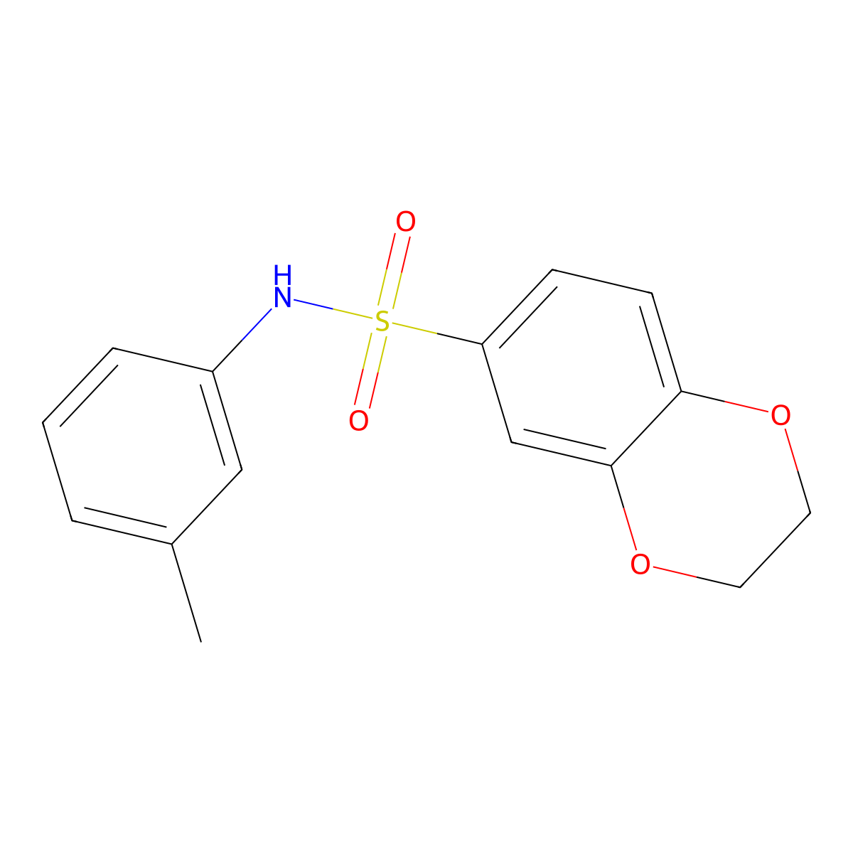 N-(3-methylphenyl)-2,3-dihydro-1,4-benzodioxine-6-sulfonamide molecular structure, CAS 301333-63-1