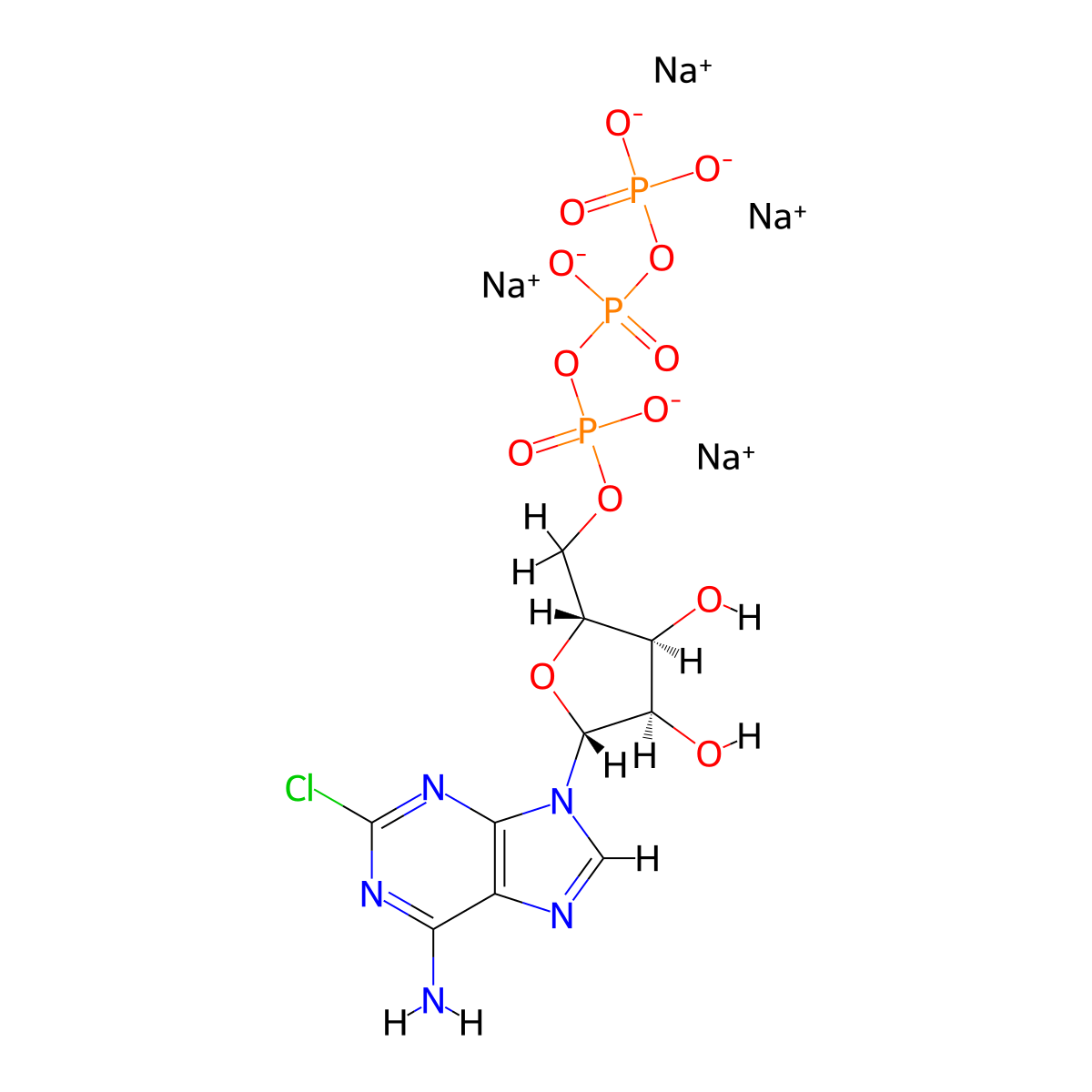 2-Chloroadenosinetriphosphatesodiumsalt molecular structure, CAS 301334-89-4