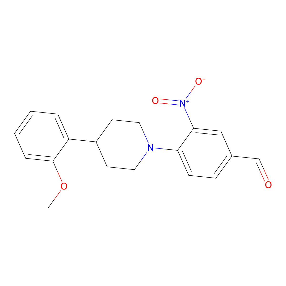 4-[4-(2-Methoxyphenyl)piperidino]-3-nitrobenzaldehyde molecular structure, CAS 301334-92-9