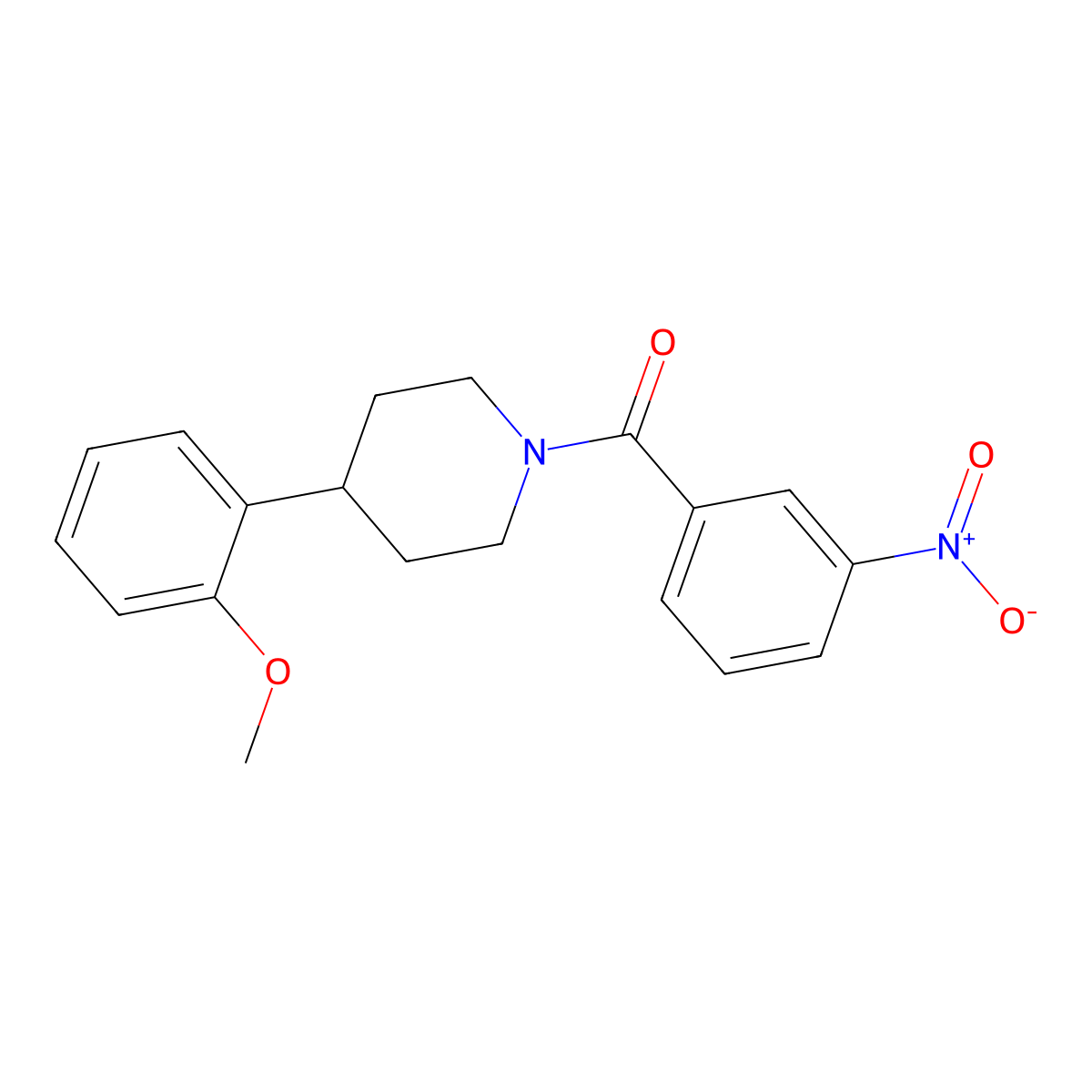 [4-(2-Methoxyphenyl)-1-piperidinyl](3-nitrophenyl)methanone molecular structure, CAS 301335-00-2
