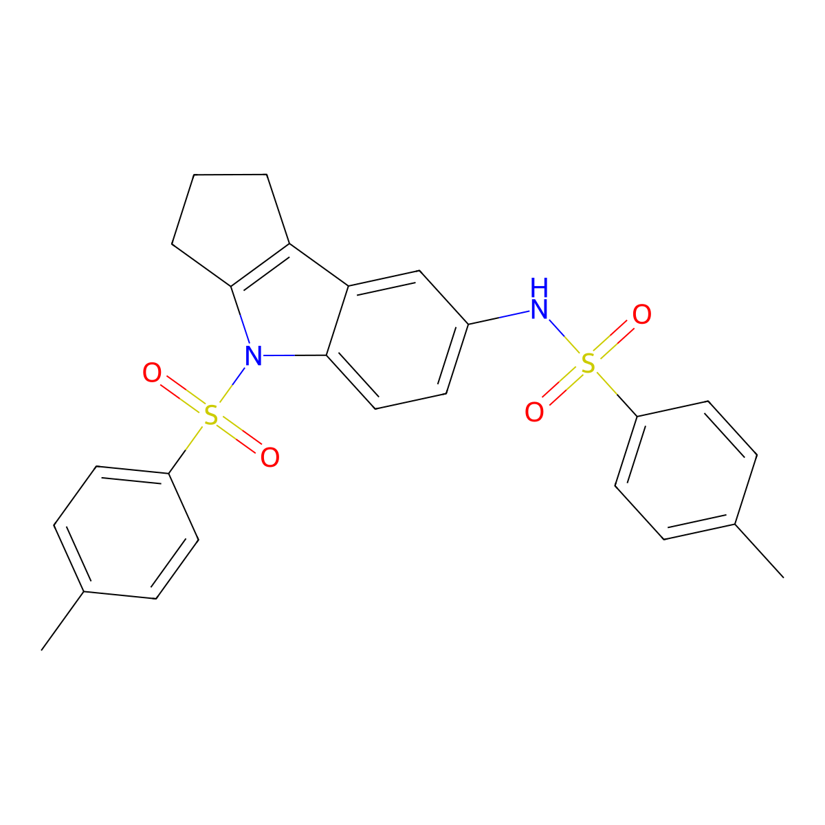 4-methyl-N-(4-tosyl-1,2,3,4-tetrahydrocyclopenta[b]indol-7-yl)benzenesulfonamide molecular structure, CAS 301336-42-5