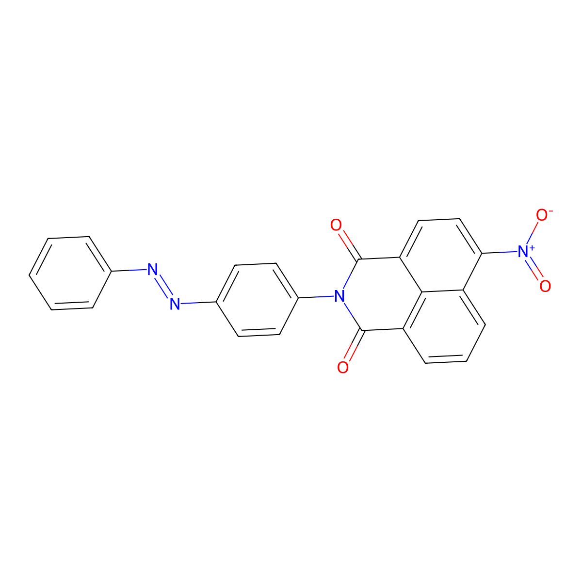 1H-Benz[de]isoquinoline-1,3(2H)-dione, 6-nitro-2-[4-(2-phenyldiazenyl)phenyl]- molecular structure, CAS 301337-31-5