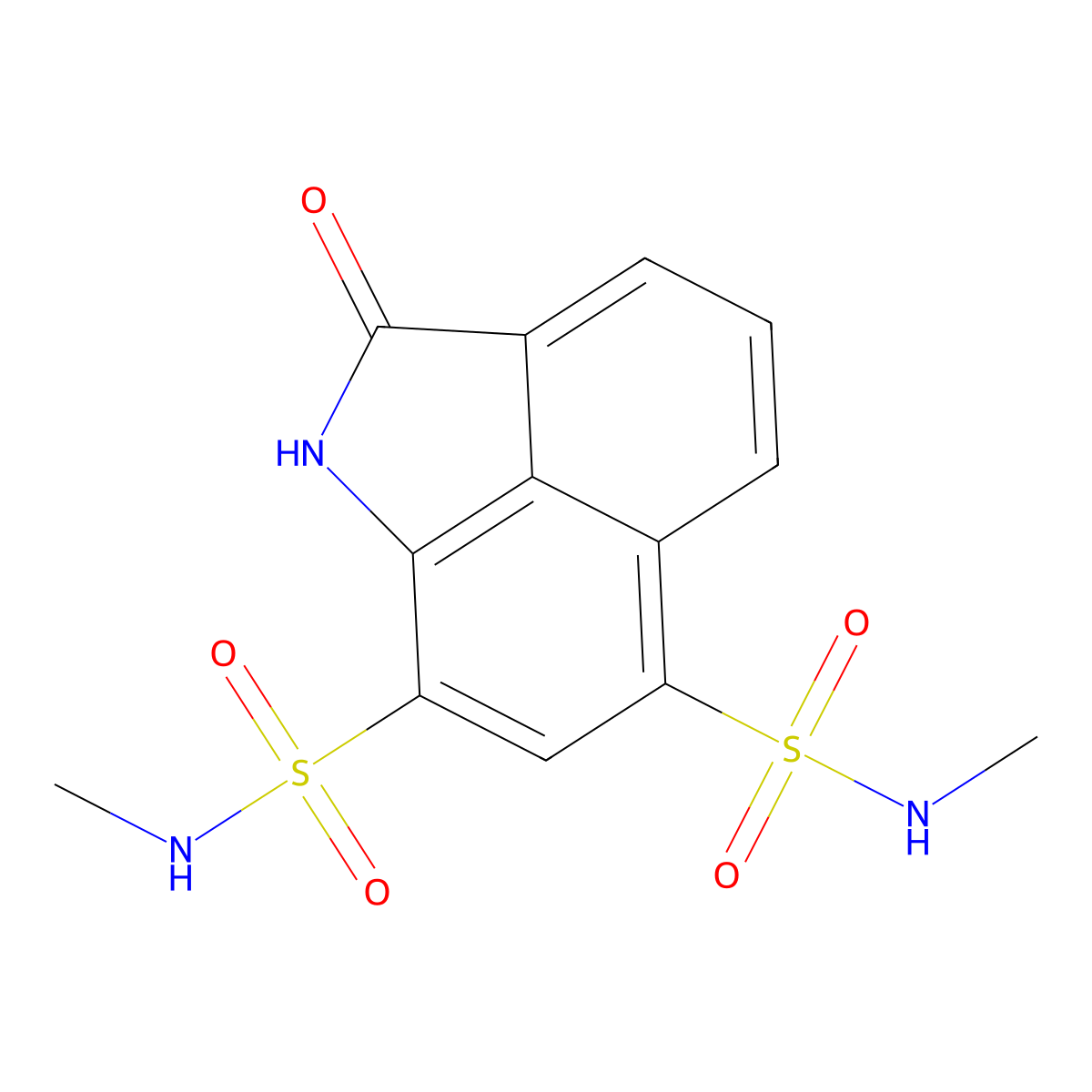 2-Oxo-1,2-dihydro-benzo[cd]indole-6,8-disulfonic acid bis-methylamide molecular structure, CAS 301337-81-5