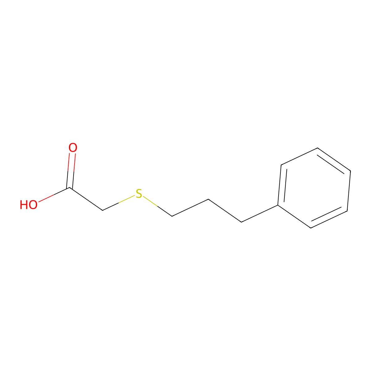 [(3-Phenylpropyl)thio]acetic acid molecular structure, CAS 30134-08-8