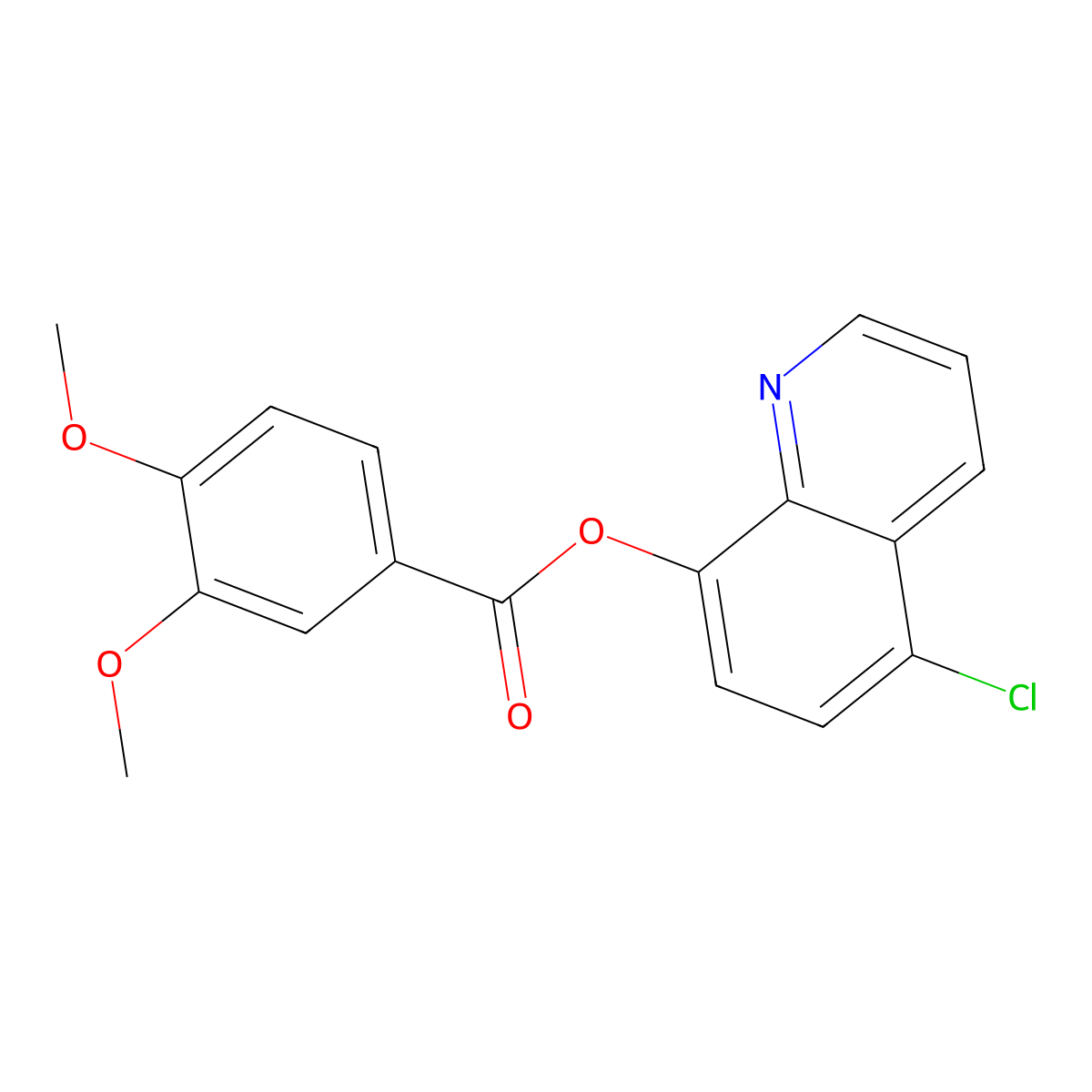 (5-Chloroquinolin-8-yl) 3,4-dimethoxybenzoate molecular structure, CAS 301341-02-6