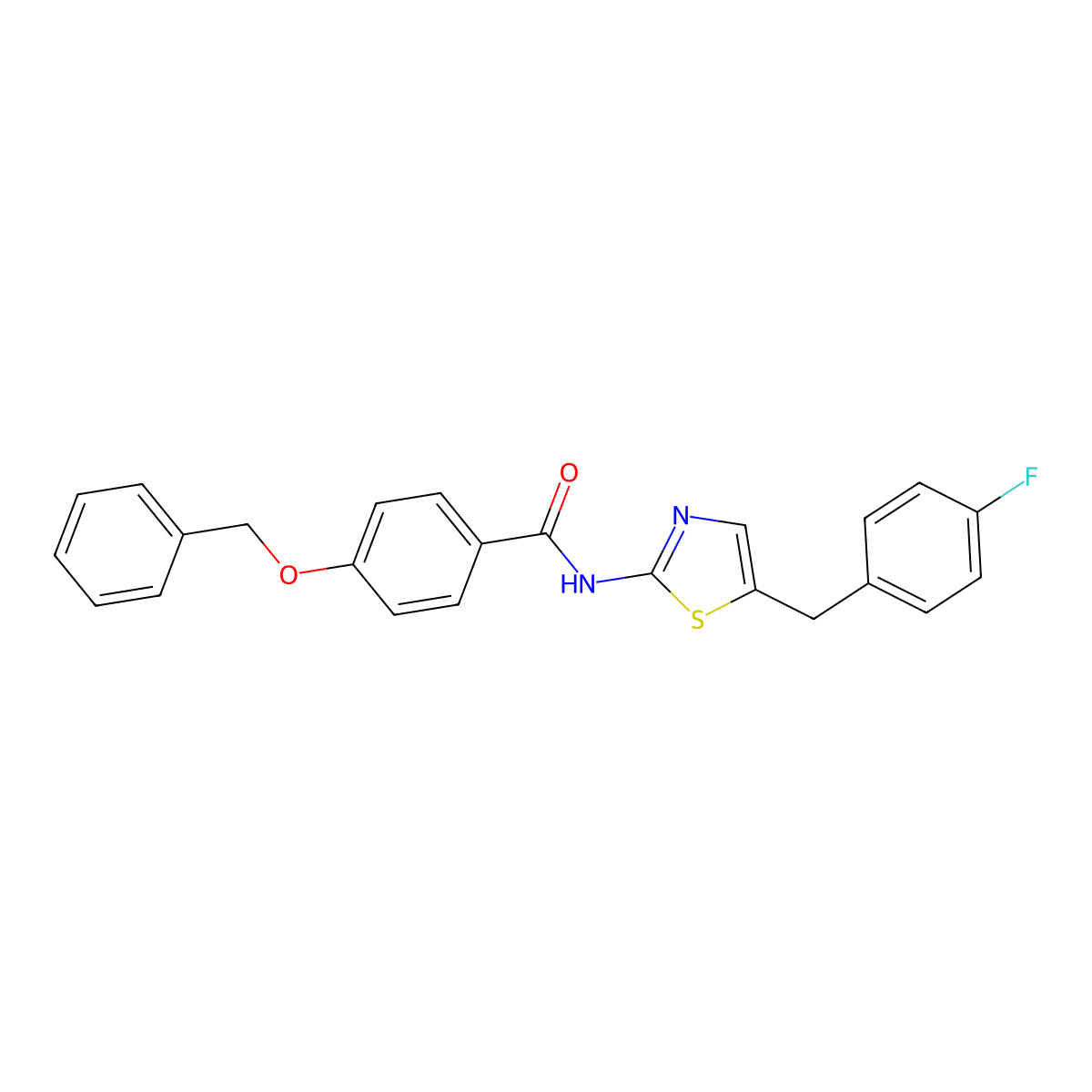 4-(benzyloxy)-N-[5-(4-fluorobenzyl)-1,3-thiazol-2-yl]benzamide molecular structure, CAS 301341-23-1