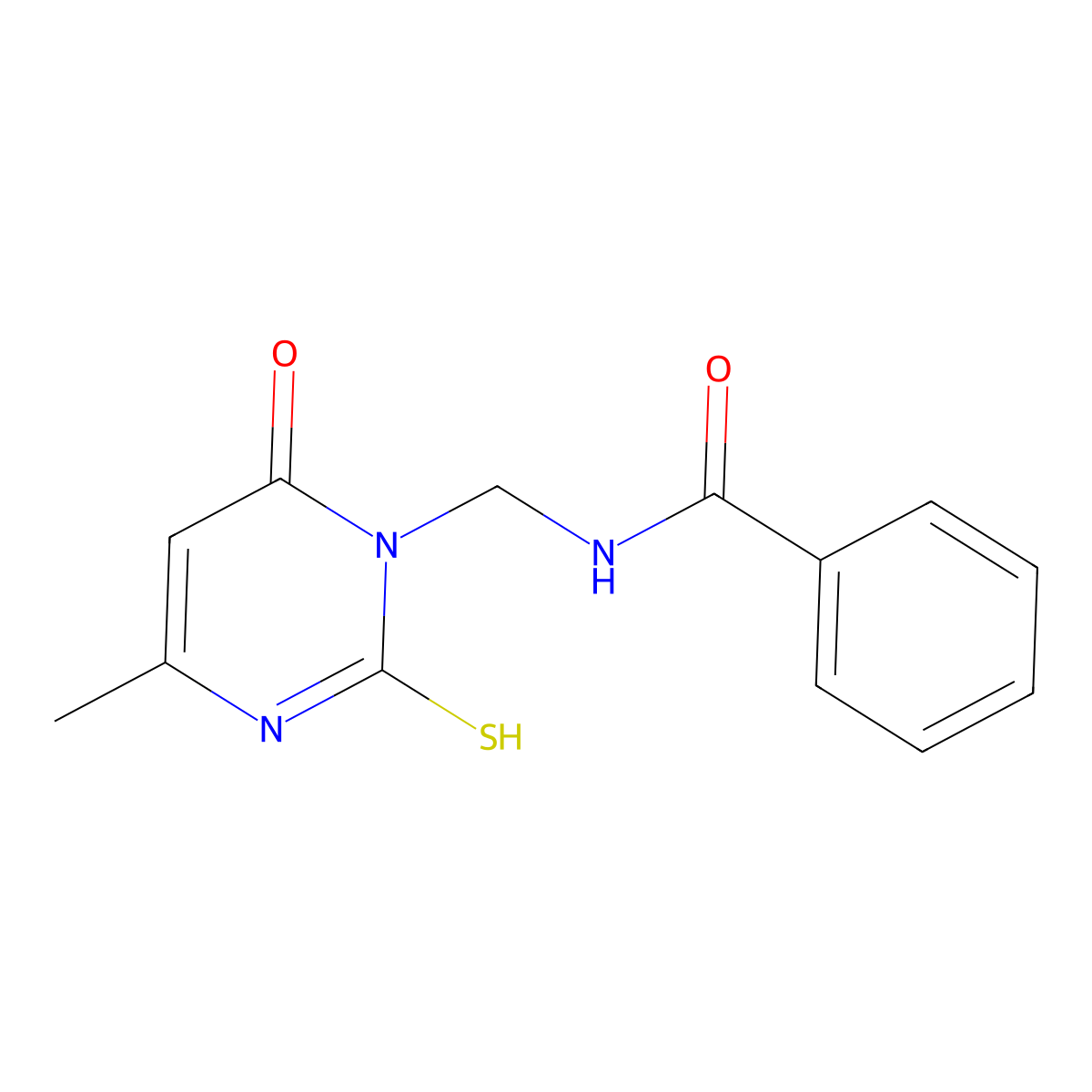 N-((2-Mercapto-4-methyl-6-oxo-1(6H)-pyrimidinyl)methyl)benzamide molecular structure, CAS 301342-74-5