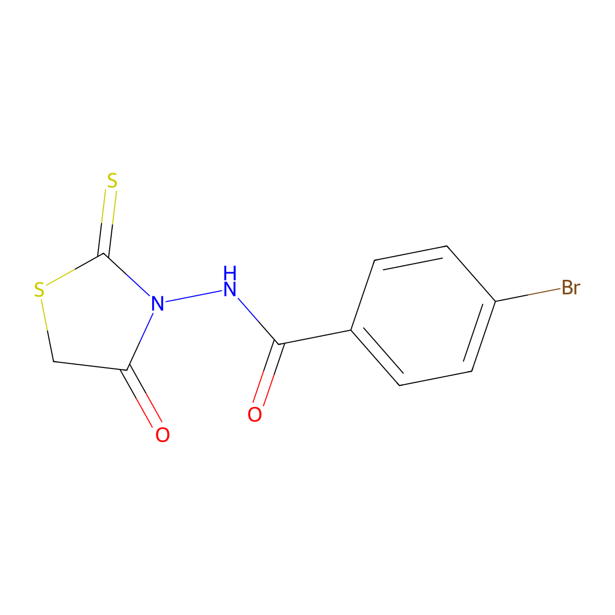 4-bromo-N-(4-oxo-2-sulfanylidene-1,3-thiazolidin-3-yl)benzamide molecular structure, CAS 301343-37-3