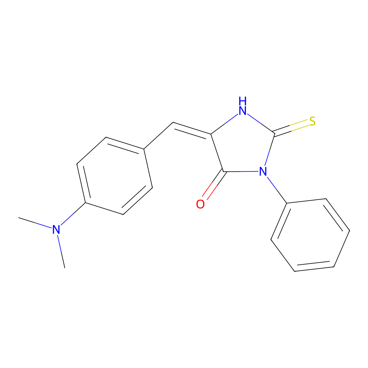 5-[[4-(Dimethylamino)phenyl]methylidene]-3-phenyl-2-sulfanylideneimidazolidin-4-one molecular structure, CAS 301343-54-4