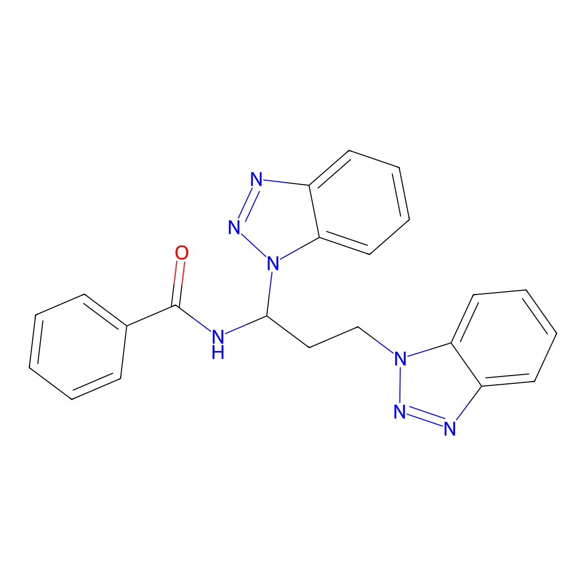 N-[1,3-Bis(1H-1,2,3-benzotriazol-1-yl)propyl]benzamide molecular structure, CAS 301343-99-7