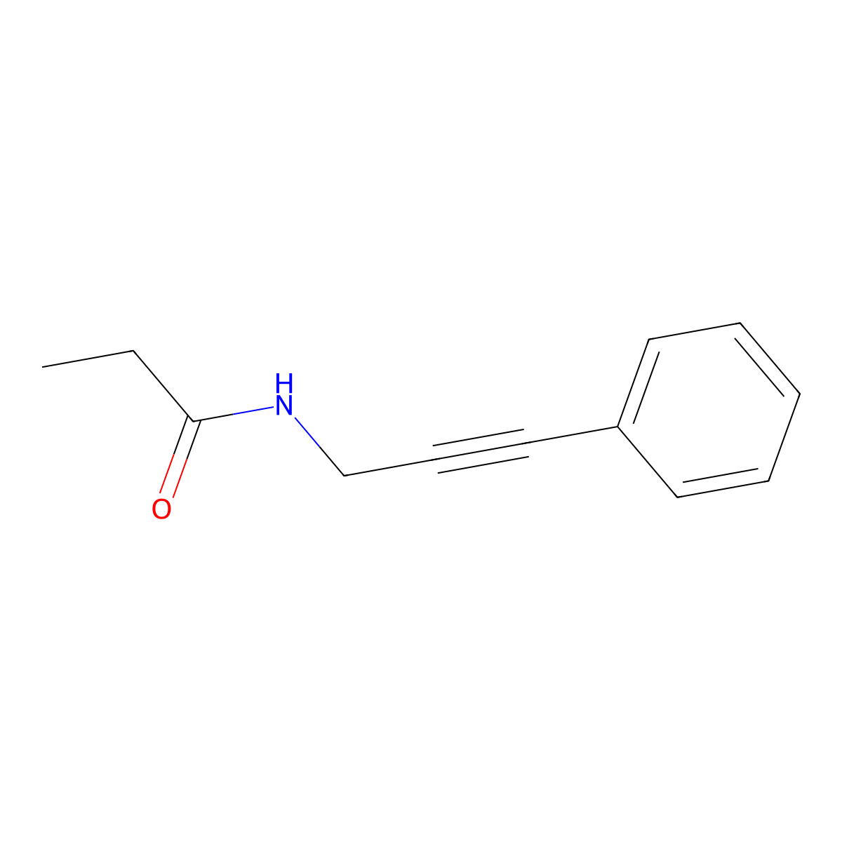 N-(3-phenylprop-2-yn-1-yl)propanamide molecular structure, CAS 301344-59-2
