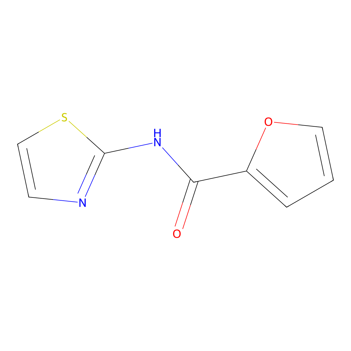 N-(1,3-thiazol-2-yl)furan-2-carboxamide molecular structure, CAS 301344-90-1
