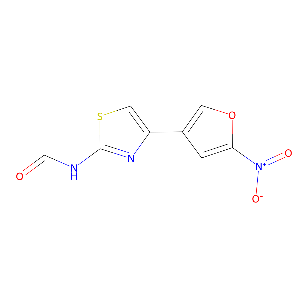 4-{5-Nitro-3-furyl}-1,3-thiazol-2-ylformamide molecular structure, CAS 301352-42-1
